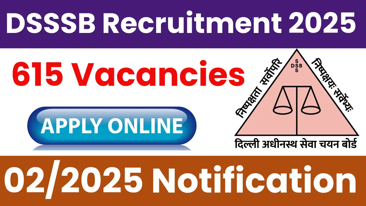DSSSB Recruitment 2025: Notification Out for Various Posts, Check All Details BBM JOBS NEWS