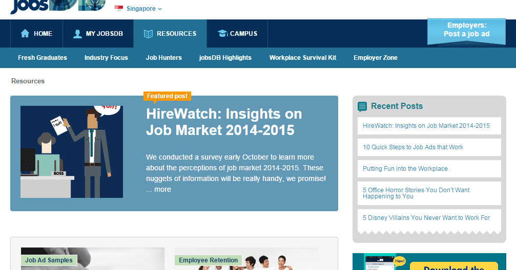 Have you examined our new resource site? ~ Job guides and jobs in Singapore