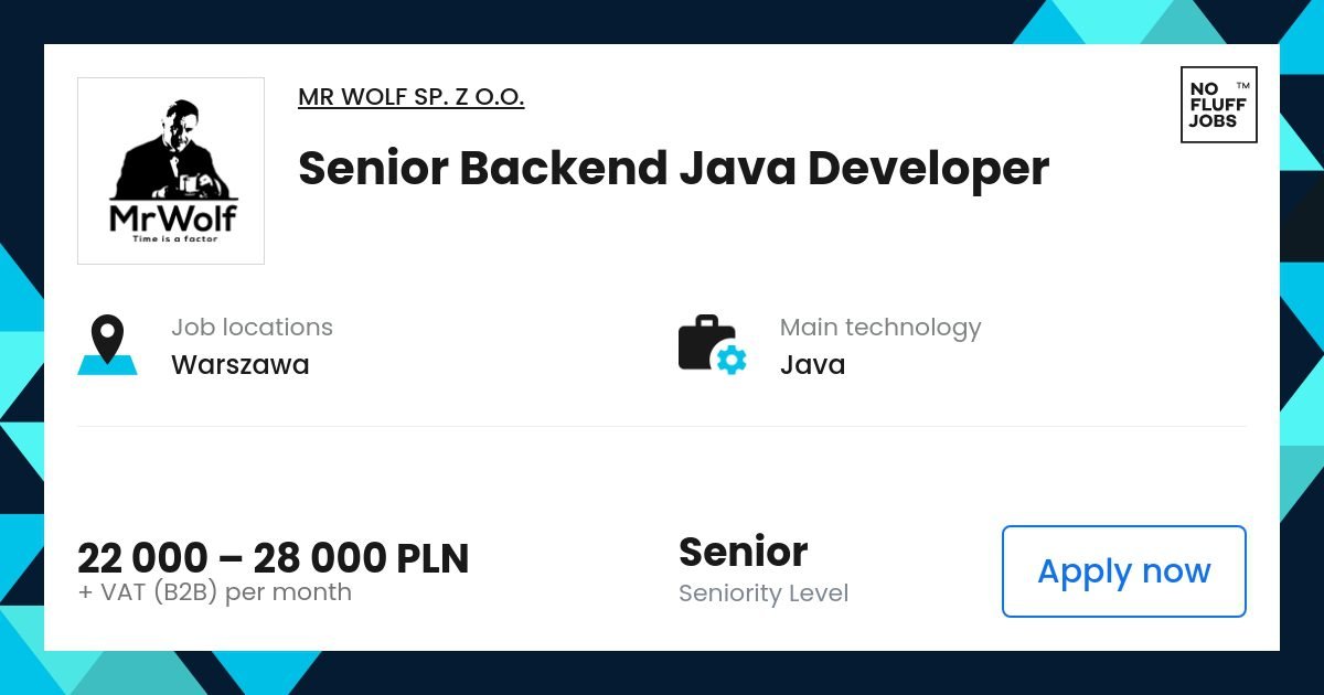 Java Jober Job The background Mr. Wolf Warsawa