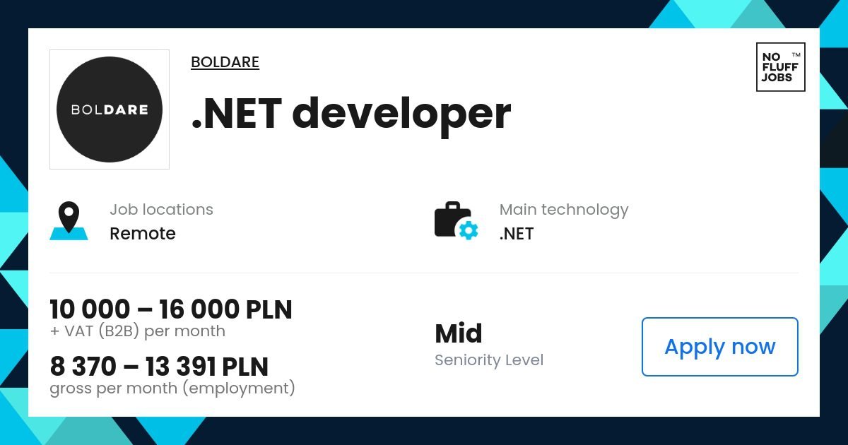 Net Developer Job | The background Boldare | far
