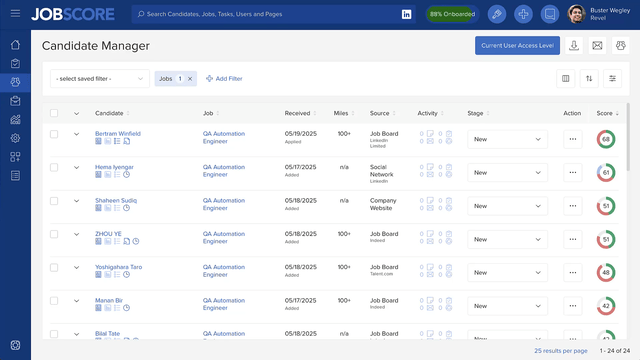 Re -launch recording candidate Jobscore