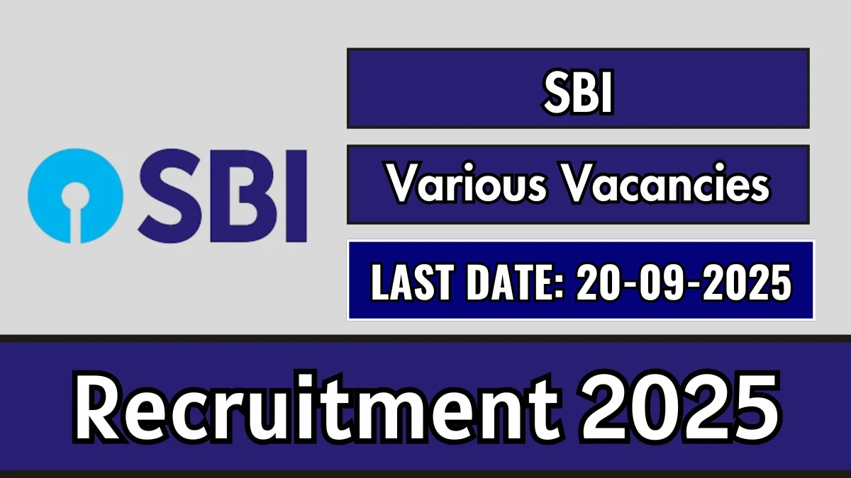 SBI Recruitment 2025 - Apply Online for 12 Centre Head, Senior Vice President and More Posts