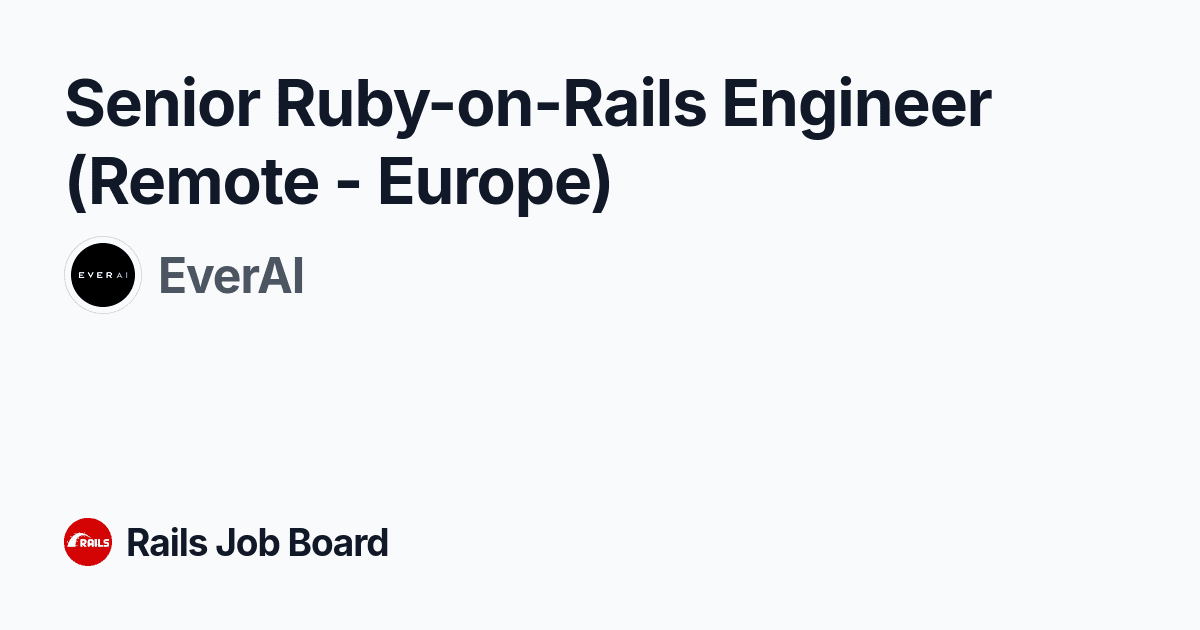 Senior Engineer Ruby On Scholes (remote-Europe) in Evray