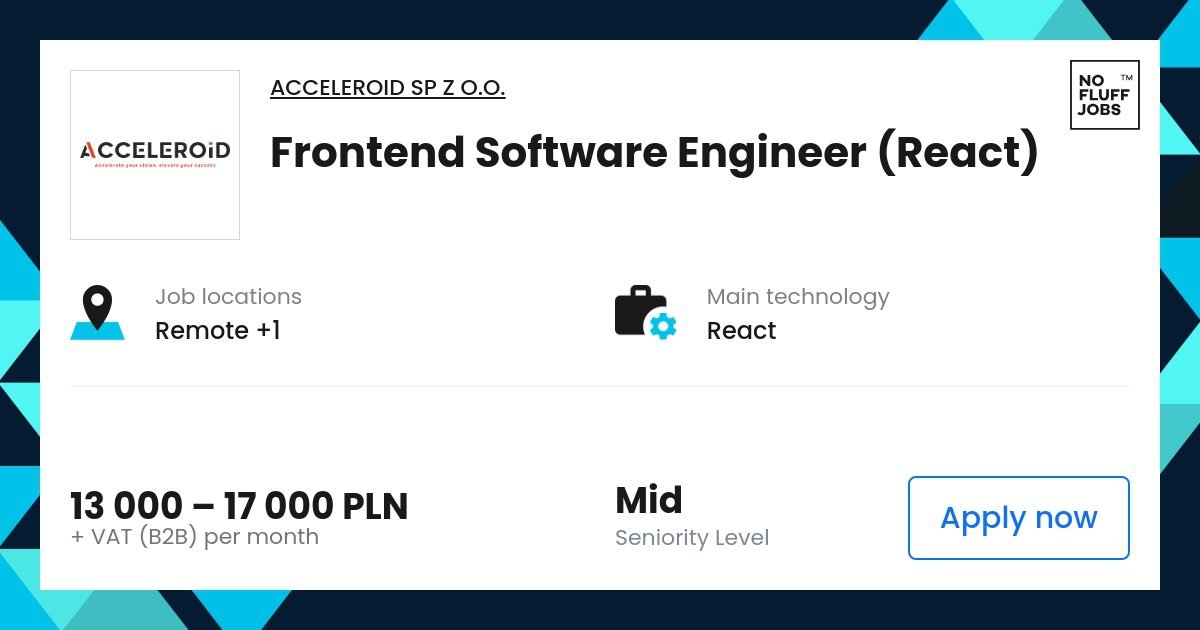 The interface engineer interface (React) The interface interface Acceleroid SP Z Ooo | far