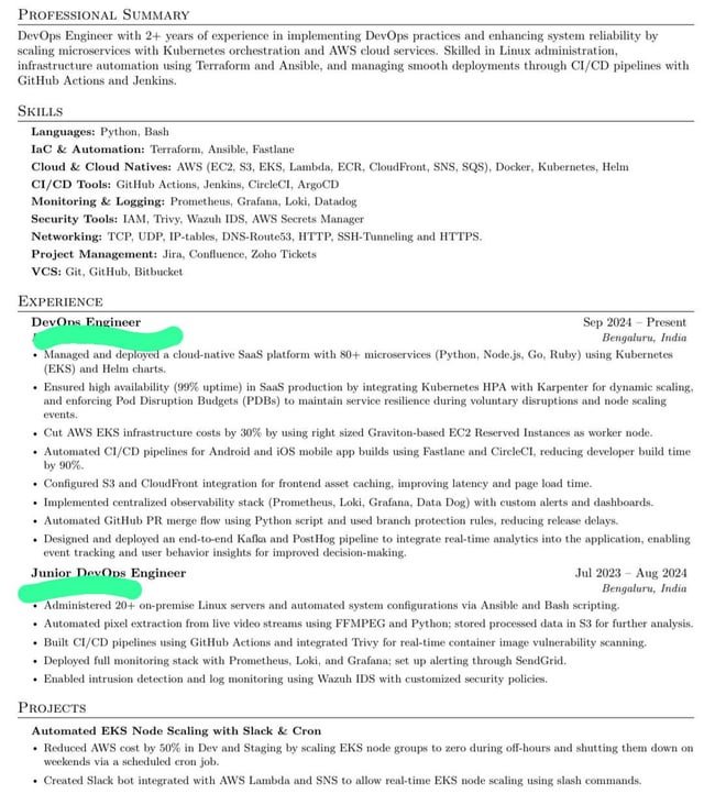 You need help to repair my CV (2 years of Davobs Express)