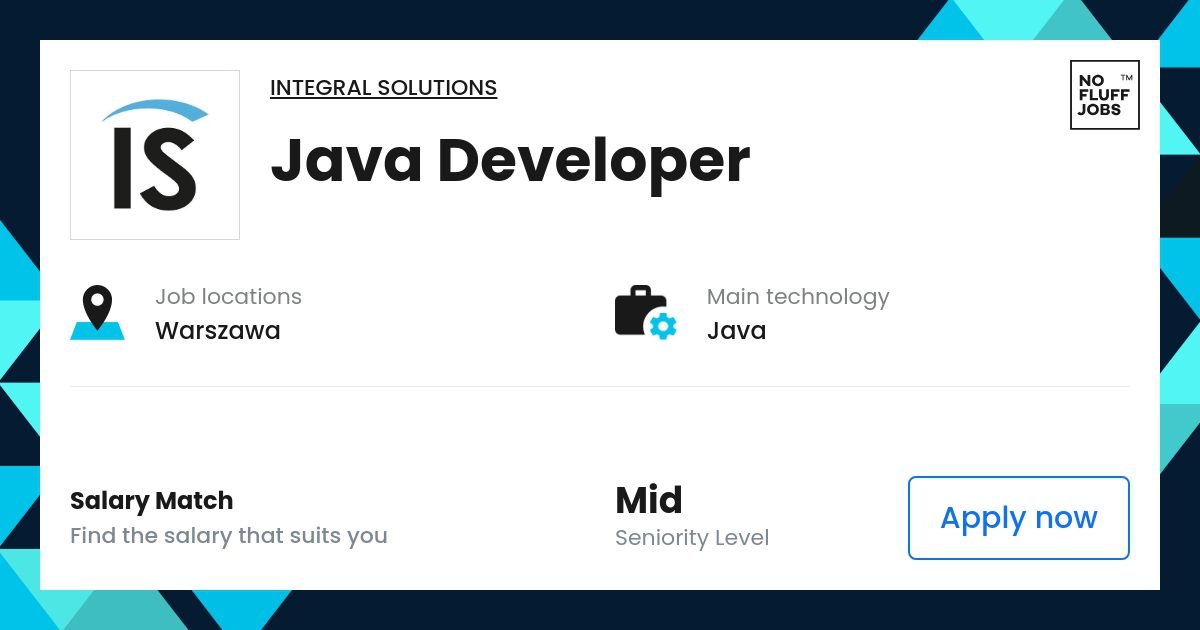 Java Developer Job | The background Integrated solutions Warsawa