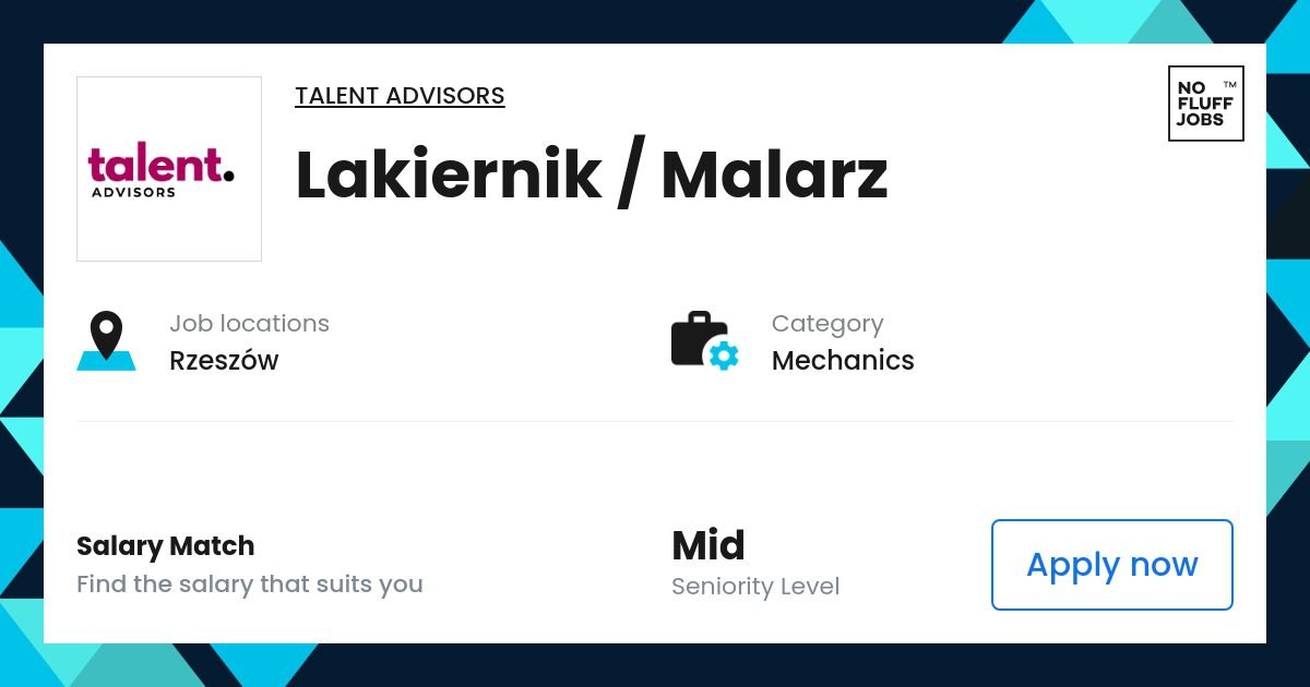 Lakiernik / Malaarz @ Talent Advisors
