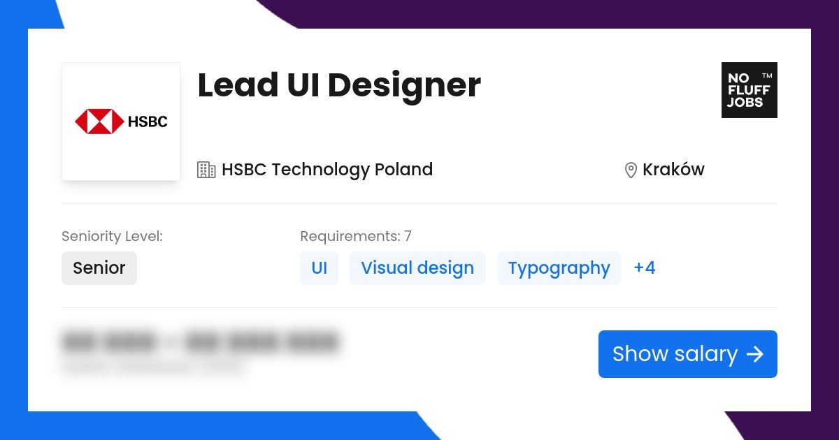 Lead UI Designer Job | Design | HSBC Technology Poland | Krakow
