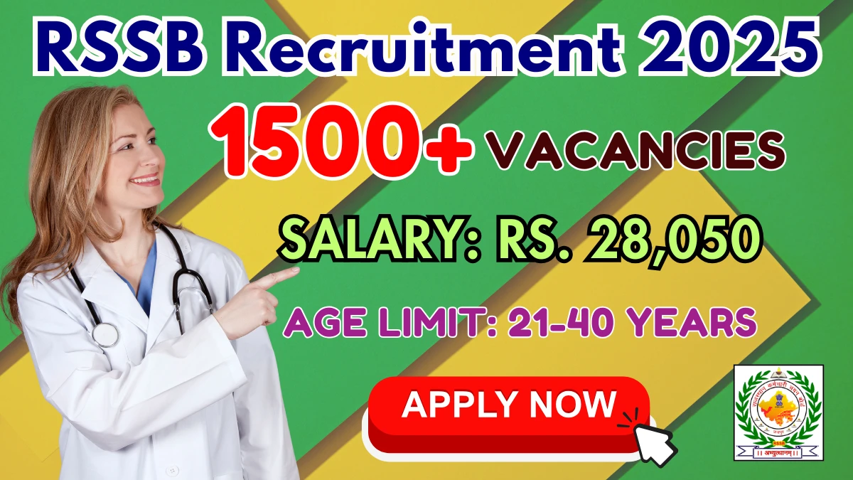 Rajasthan RSSB Ayush Officer Recruitment 2025 - Apply Online for 1535 Posts by Nov 08