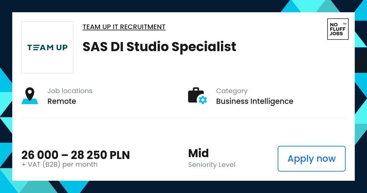 Sas Di Studio Security Job | Business Intelligence Employment team far