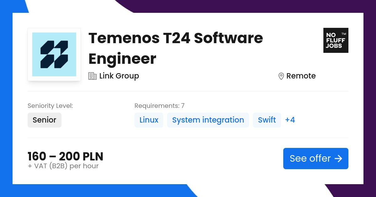 Temenos T24 Software Engineer Job | Background | Group Link | far