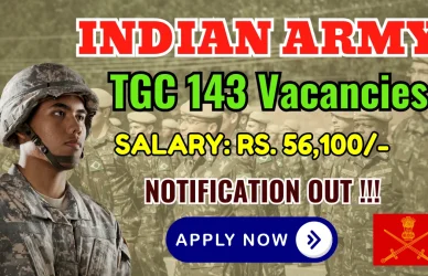 Indian Army TGC 143 Recruitment 2025 - Apply Online for 30 Posts