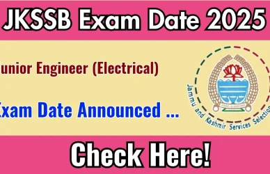 JKSSB Junior Engineer (Electrical) Exam Date 2025 Out for 292 Posts at jkssb.nic.in Check Admit Card Details Here